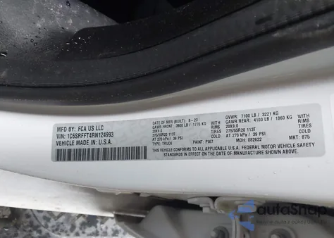 2024 Ram 1500 Big Horn 4X4 5'7 Box from USA, damaged, VIN 1C6SRFFT4RN124993